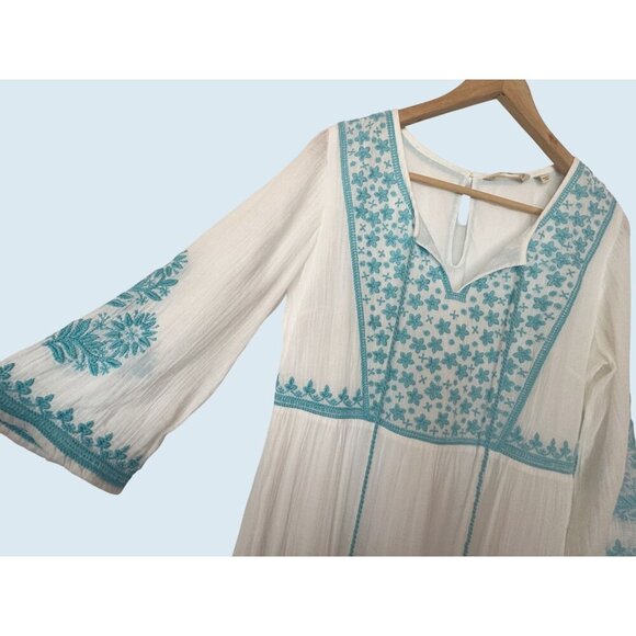 SOFT SURROUNDINGS Juniper Boho Floral Embroidered Dress Size XS - Picture 4 of 8